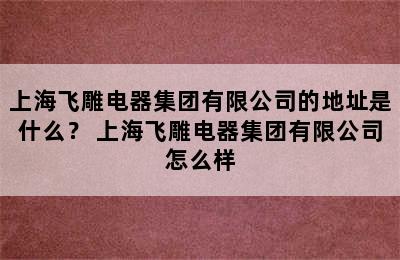 上海飞雕电器集团有限公司的地址是什么？ 上海飞雕电器集团有限公司怎么样